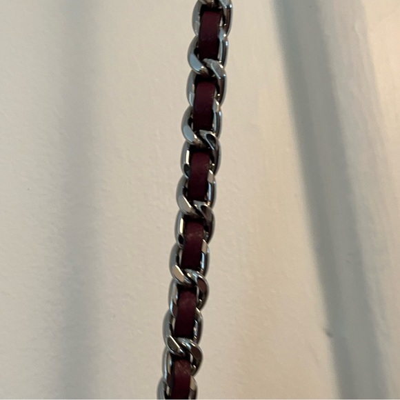 Plum Purple Michael Kors Crossbody Quilted Purse with Chain Strap Detail - Picture 6 of 15